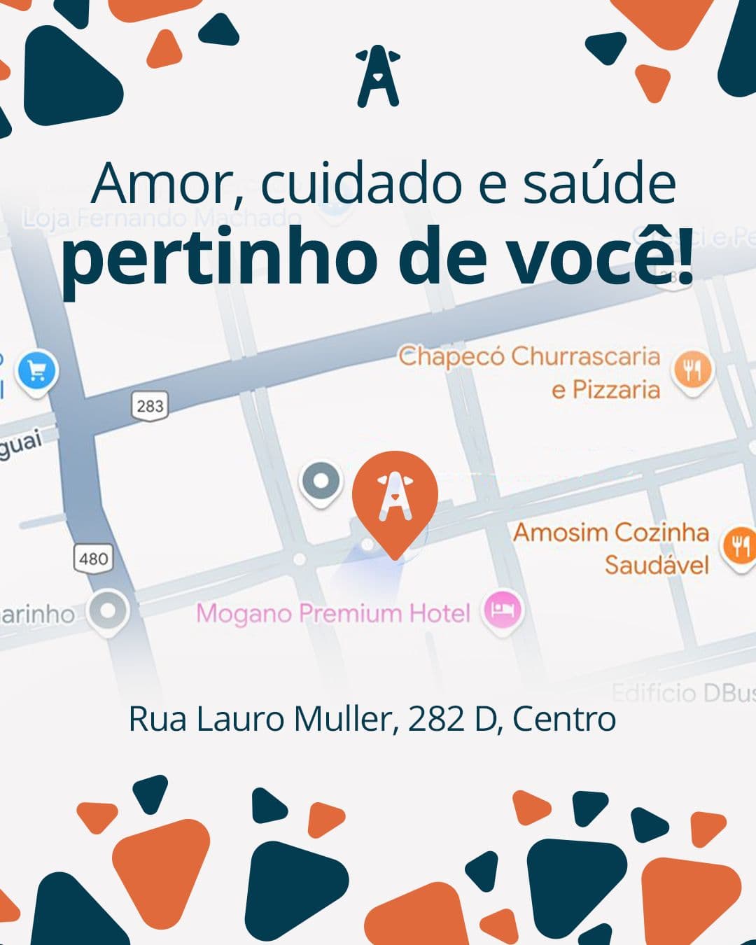 Mapa da localização da Amimais em Chapecó